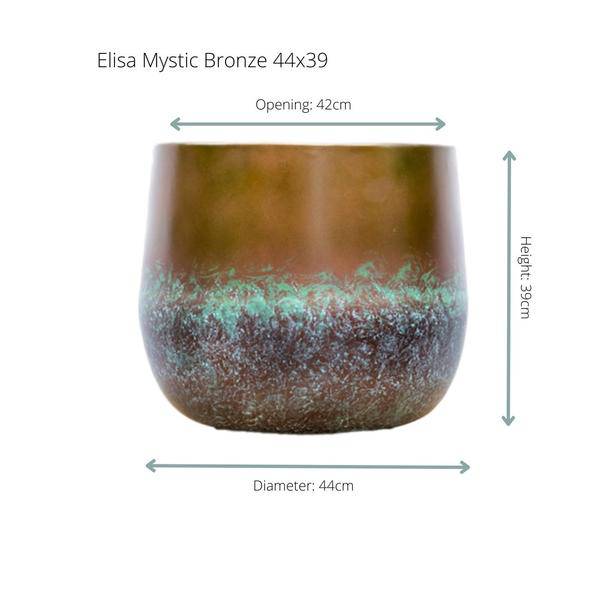 Topf Elisa Bronze – Blumentopf – Ø44cm x H39cm – Dekorativer Pflanzentopf für Innen- und Außenbereich 