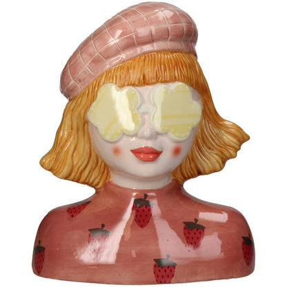 Vase Girl Strawberry – Pink Tontopf – ↑24 cm – Verspielte Deko-Vase – Für Blumen & Wohnraum – Charmantes Design 