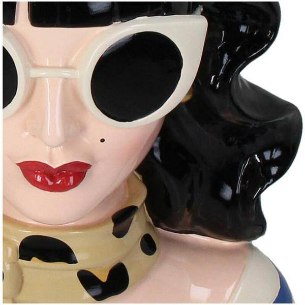 Vase Fashion Lady „Sophie“ – 29 cm – Design-Vase im Damenkopf-Stil – Modernes Wohnaccessoire aus Polyresin – Deko für Sideboard, Tisch oder Fensterbank 