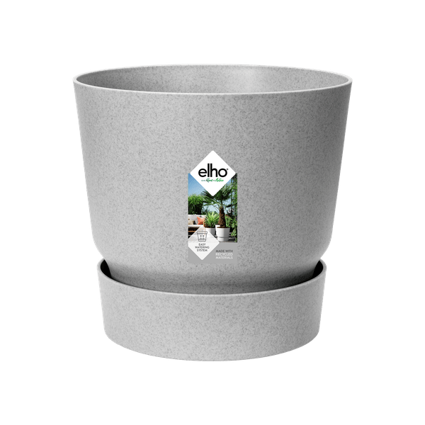 Topf Greenville Rund Grau – Blumentopf D14 x H13 – Moderner Pflanztopf für Indoor & Outdoor – Nachhaltig & stilvoll 