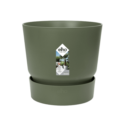 Greenville Pflanztopf Grün – D39 x H37 – Moderner Blumentopf für Innen & Außen – Großes Pflanzgefäß – Eleganter Übertopf für Zimmerpflanzen, Palmen & Gartenpflanzen 