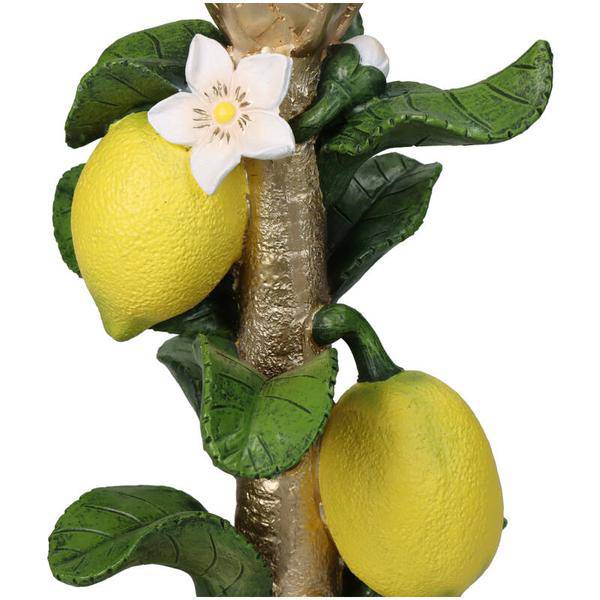 Kerzenständer Zitrone – 22 cm – Sommerlicher Kerzenhalter mit Zitronen-Motiv – Bunte Tischdeko 