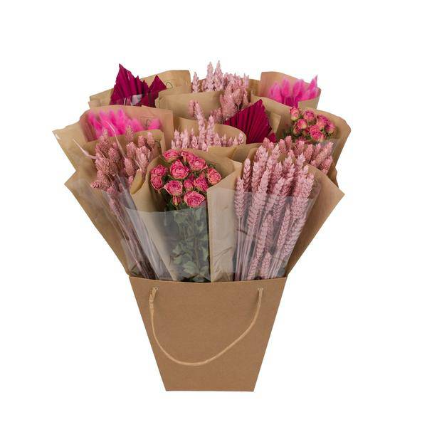 Getrocknete Blumen – Getrockneter Mono Mix – Rosa – ↕50cm – Handgebundener Trockenblumenstrauß – Langlebig & pflegeleicht – Dekoration & Geschenkidee 