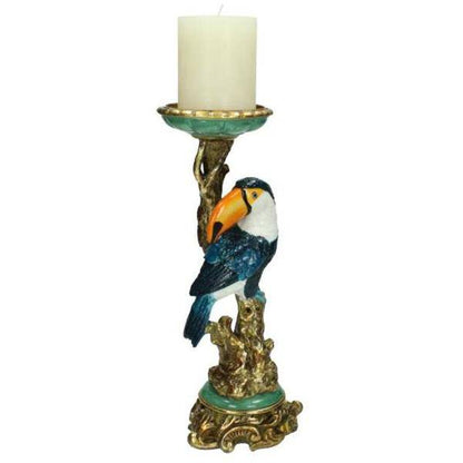 Kerzenständer Tukan – Bunter Kerzenhalter – 30 cm – Tropisches Design – Indoor & Outdoor 