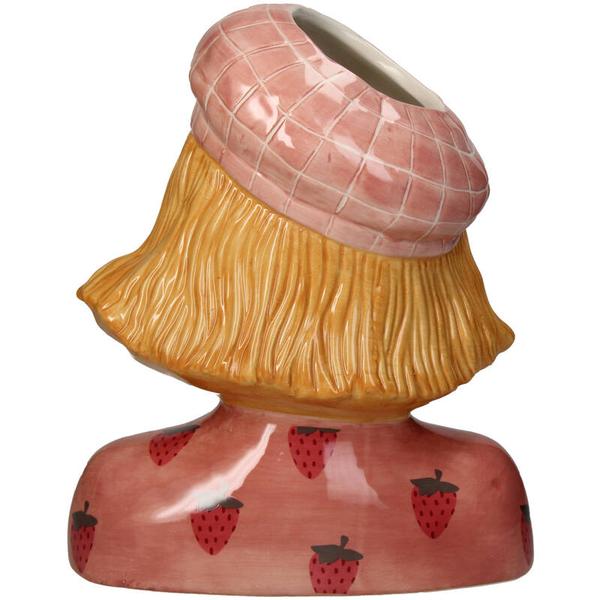 Vase Girl Strawberry – Pink Tontopf – ↑24 cm – Verspielte Deko-Vase – Für Blumen & Wohnraum – Charmantes Design 