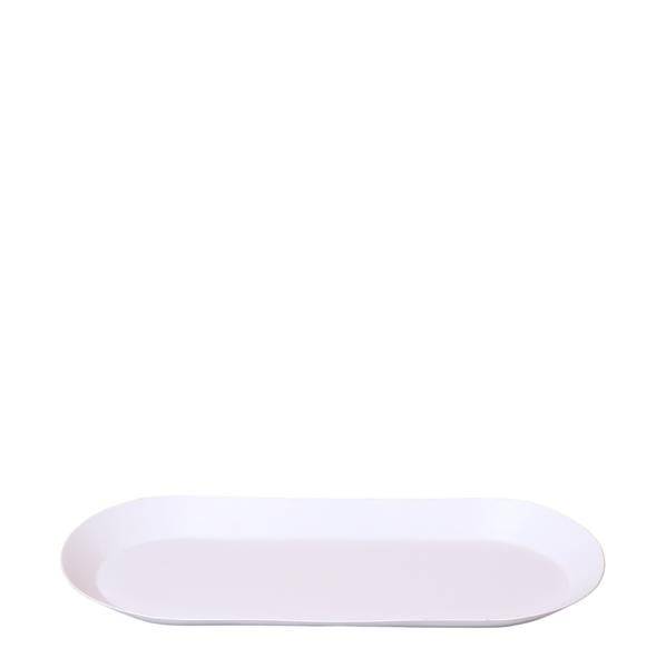 Ovales Tablett – Weiß – Metalltablett 30x13cm – Dekoteller für Pflanzen, Töpfe & Wohnaccessoires – Stilvolle Basis für Orchideen & Deko-Sets 