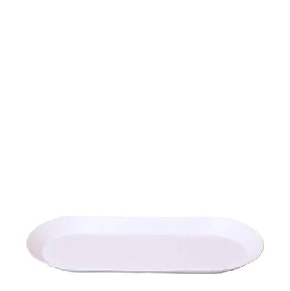 Ovales Tablett – Weiß – Metalltablett 30x13cm – Dekoteller für Pflanzen, Töpfe & Wohnaccessoires – Stilvolle Basis für Orchideen & Deko-Sets 