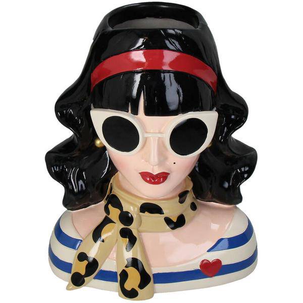 Vase Fashion Lady „Sophie“ – 29 cm – Design-Vase im Damenkopf-Stil – Modernes Wohnaccessoire aus Polyresin – Deko für Sideboard, Tisch oder Fensterbank 
