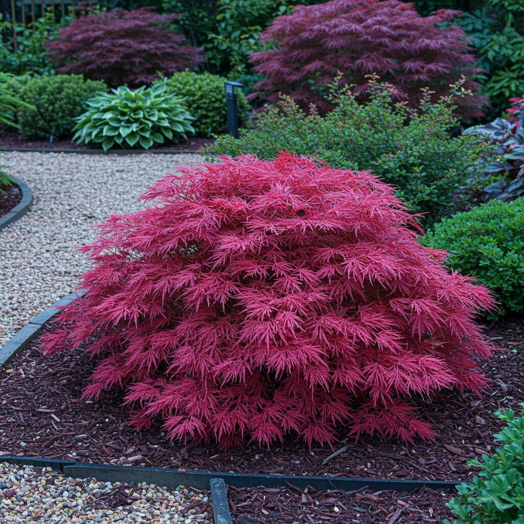 Japanischer Ahorn – Acer palmatum 'Pink Dwarf' – ca. 70 cm hoch – Ø19 cm – rosa Frühlingslaub – kompakte Balkon- & Gartenpflanze 