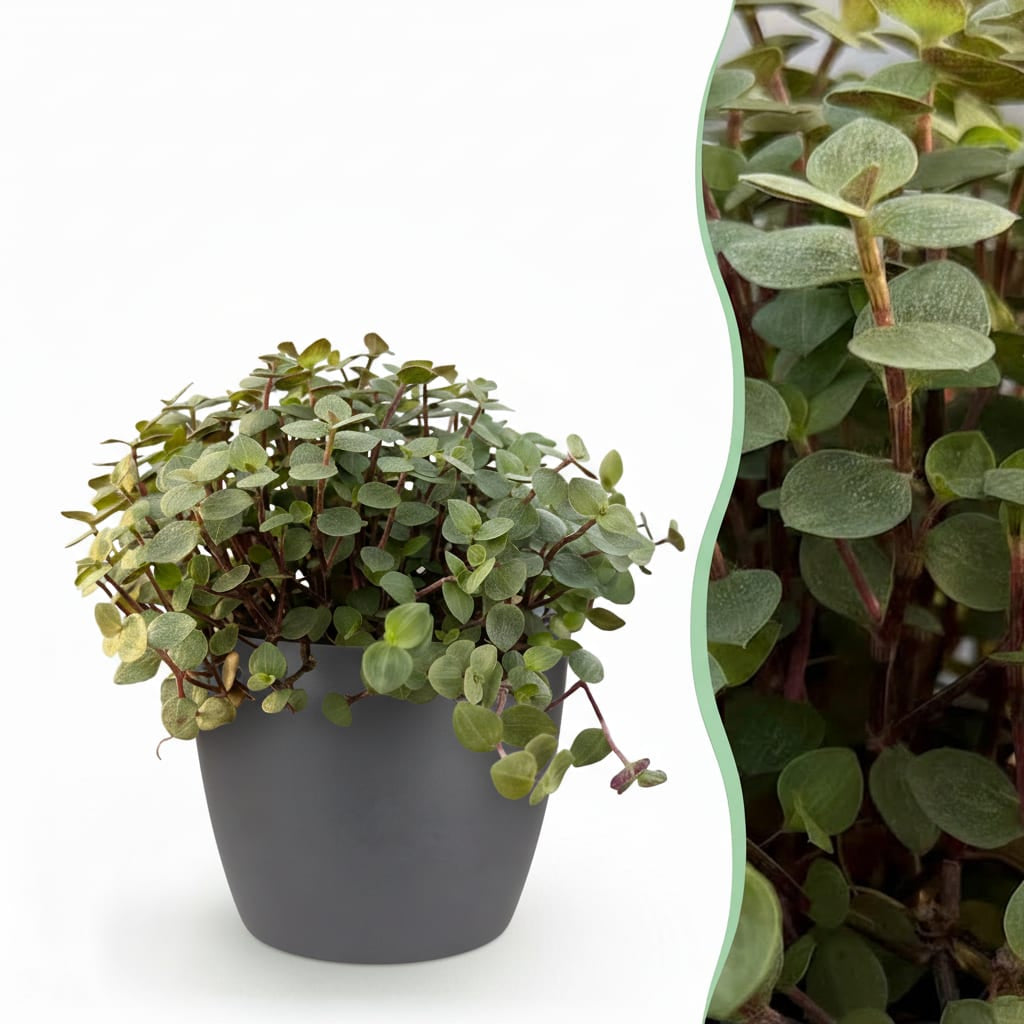 Green boutiQ - Zimmerpflanze - Calissia repens - Katzengras - Haustierfreundlich - Grün - 1 Pflanze - mit Potter Grau - Topf 12cm - Höhe 17-20cm 
