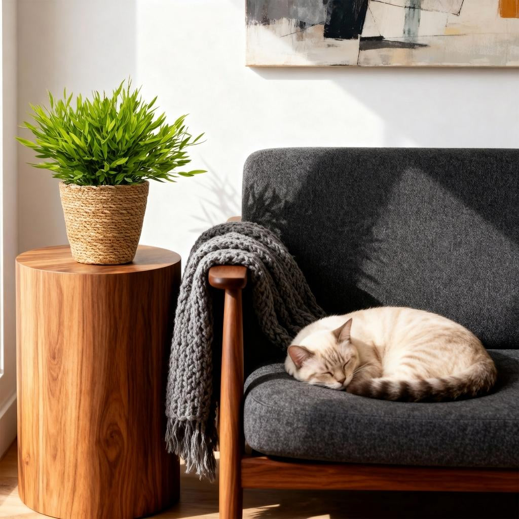 Green boutiQ - Zimmerpflanze - Bamusa Pogonatherum Monica - Bambusgras - Haustierfreundliche Pflanze - Grün - 1 Pflanze - mit Korb - Topf 12cm - Höhe 20cm 